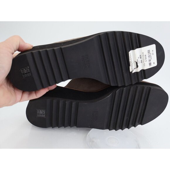 Eileen Fisher Loti Slip On Platform Mules Size 9 Nubuck Leather Beige Slip On - Picture 9 of 13